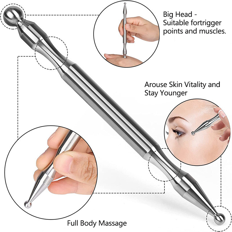 Head Racket Boom - Acupunctuur Pen Rvs Deep Tissue Massager