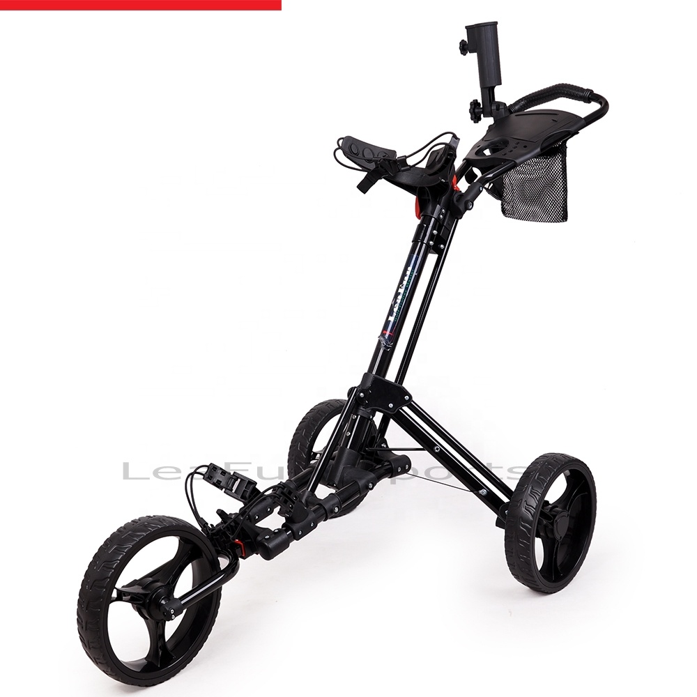 Golf Scorecard Holder - One-touch eenvoudig opvouwbare handmatige golftrolley met